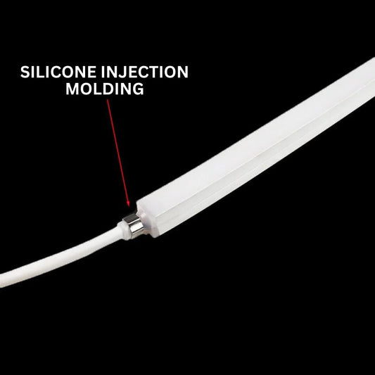 SLN12 Dotless Neon Soft Silicone Vertical Bending LED Strip Light 10x10mm 2.44W/ft DC12V IP68 16.4ft with Screws and Mounting Clips